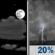 Tonight: A slight chance of showers and thunderstorms between 2am and 3am.  Partly cloudy, with a low around 71. South wind 8 to 11 mph, with gusts as high as 21 mph.  Chance of precipitation is 20%.