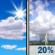 Monday: A slight chance of showers between noon and 1pm, then a slight chance of showers and thunderstorms after 1pm.  Mostly sunny, with a high near 94. Heat index values as high as 100. South southwest wind 5 to 10 mph, with gusts as high as 18 mph.  Chance of precipitation is 20%.