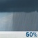 This Afternoon: A 50 percent chance of showers.  Mostly cloudy, with a steady temperature around 71. South wind around 9 mph.  New precipitation amounts of less than a tenth of an inch possible. 